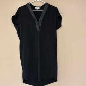 Calvin Klein black above the knee dress, size 6, leather detail